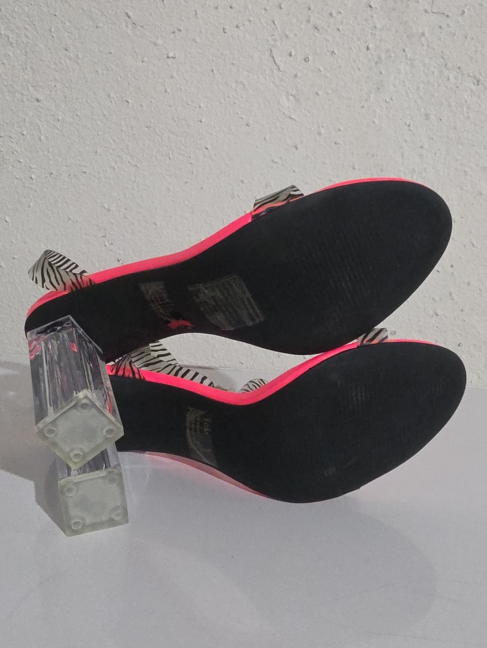 Cape Robbin Neon Pink Sandals with Zebra Straps Sz. 10 - Picture 5 of 5